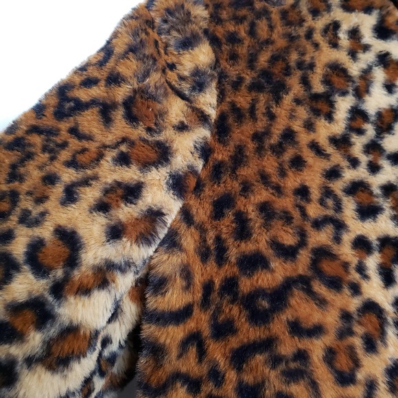 CI SONO Leopard Faux Fur Collection Zipper Up Hooded Jacket S - Picture 5 of 11